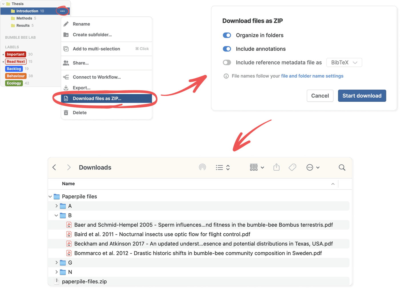 Download PDFs in bulk from your library.